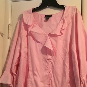 Cute spring colored pink blouse lots of frills